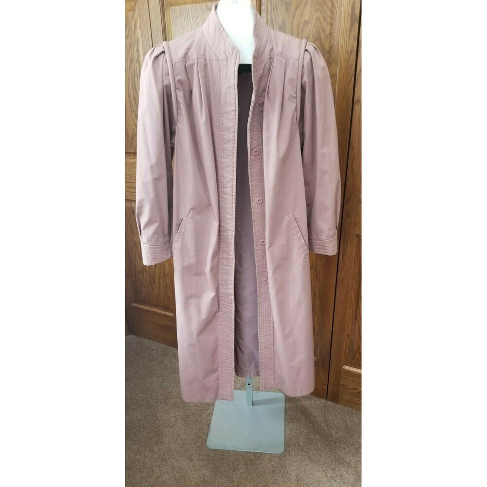 Vintage Junior Concept Womens Sz 13 Long Spring Fall Button Coat Dusty Rose